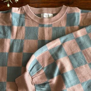 Piper and Scoot checkered sweater